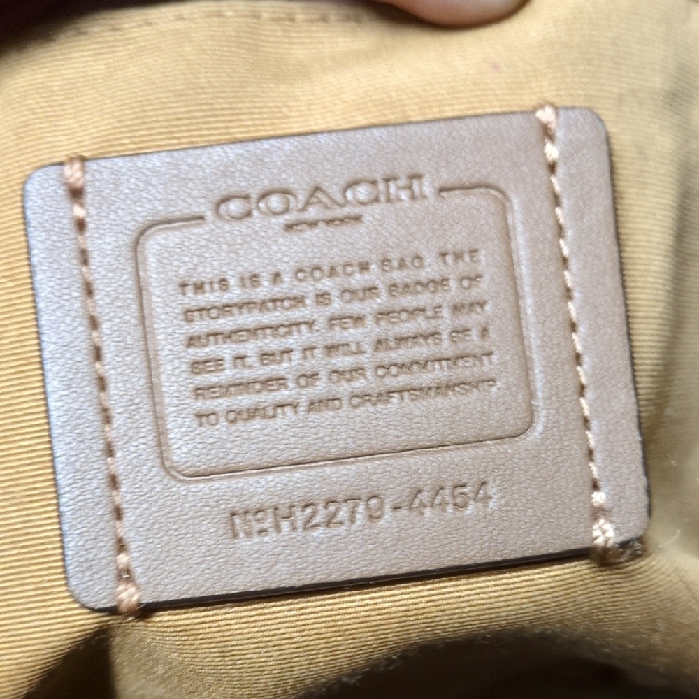 Coach Cream Pebbled Leather Tote - Picture 4 of 4